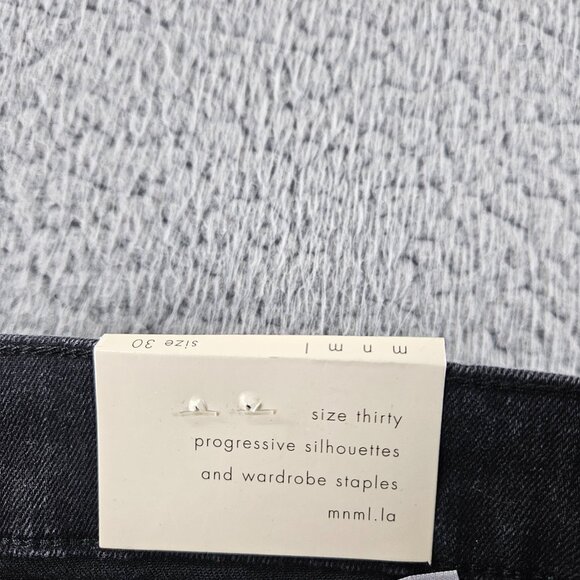 mnml Jeans Mens 30 Black X143 Stretch Denim Distressed Slim Fit - Picture 6 of 16